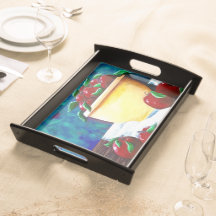 Yellow Bowl with Apples Tray
