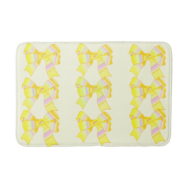 Yellow Bows Bath Mat (Front)