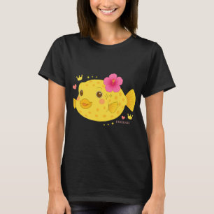 Yellow Boxfish and hibiscus - Transparent T-Shirt