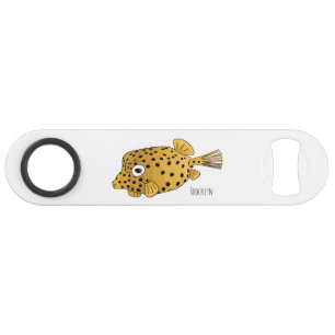 Yellow boxfish cartoon illustration 