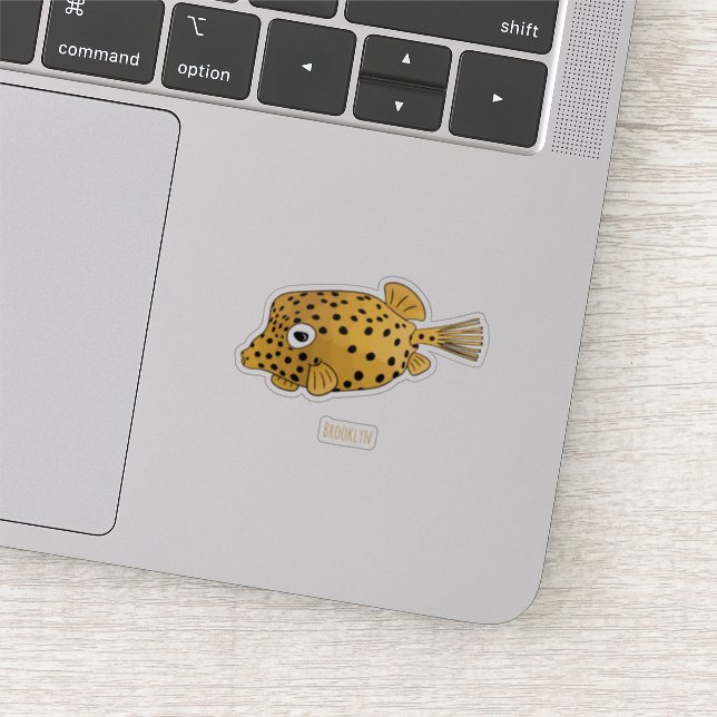 Yellow boxfish cartoon illustration  (Detail)