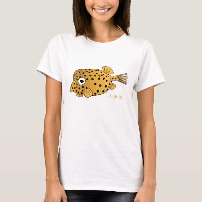 Yellow boxfish cartoon illustration  T-Shirt (Front)