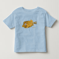 Yellow boxfish cartoon illustration