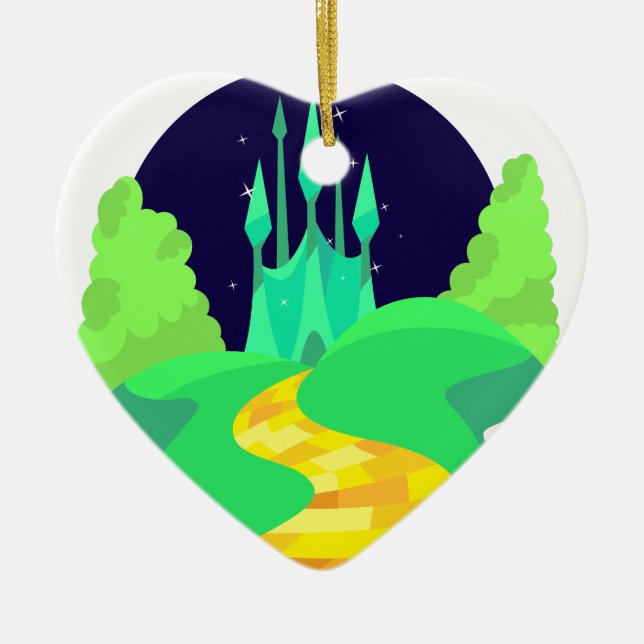 yellow brick road ceramic tree decoration (Front)