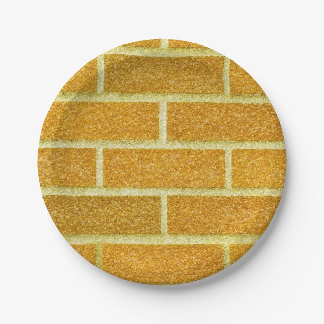 Yellow Brick Road Glittery OZ Birthday Party Paper Plate (Front)