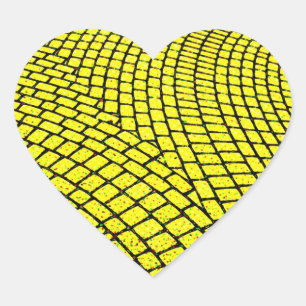 Yellow Brick Road Heart Sticker