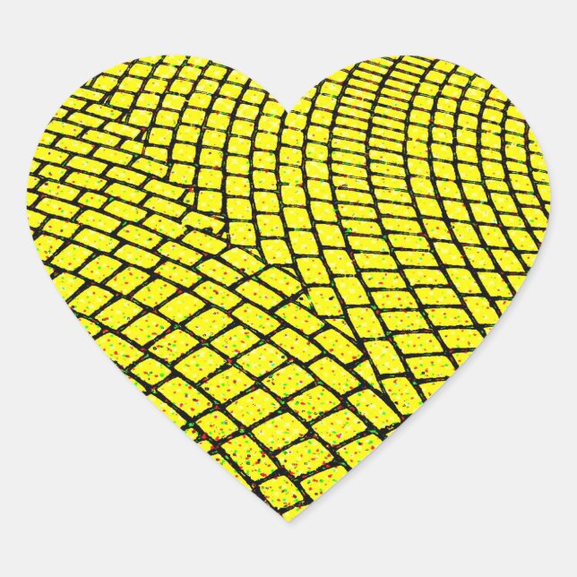 Yellow Brick Road Heart Sticker (Front)