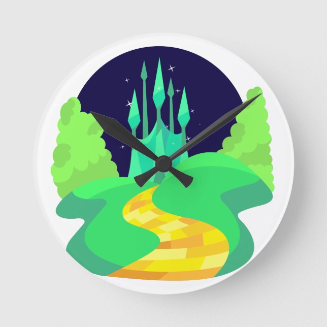 yellow brick road round clock (Front)