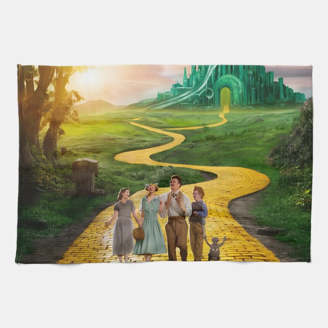 Yellow Brick Road to Emerald City Tea Towel (Horizontal)
