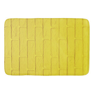 yellow brick wall bath mat