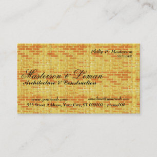 Yellow Brick Wall Builder Construction Business Card