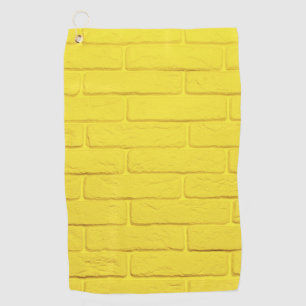 yellow brick wall golf towel