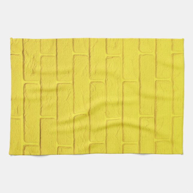 yellow brick wall tea towel (Horizontal)