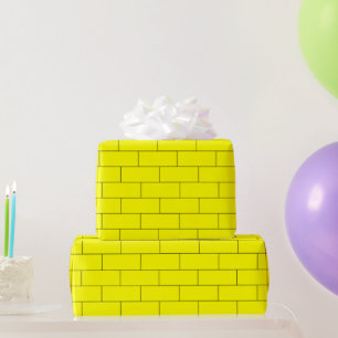 Yellow Bricks Pattern Wrapping Paper