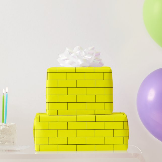 Yellow Bricks Pattern Wrapping Paper (Party Gifts)