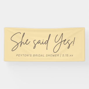 Yellow Bridal Shower She Said Yes  Banner