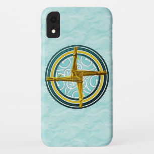 Yellow Brigid's Cross on Blue iPhone XR Case