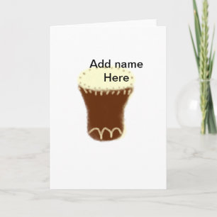 Yellow brown drum watercolor add name hand-drawn s card