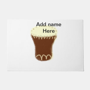 Yellow brown drum watercolor add name hand-drawn s doormat