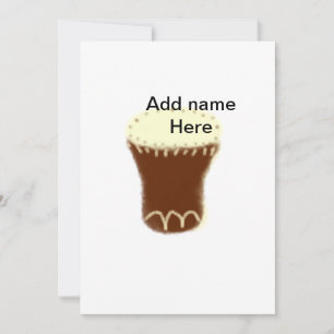 Yellow brown drum watercolor add name hand-drawn s holiday card