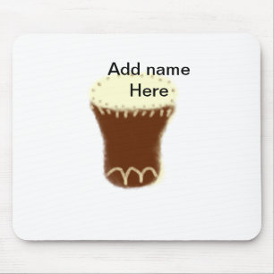 Yellow brown drum watercolor add name hand-drawn s mouse mat