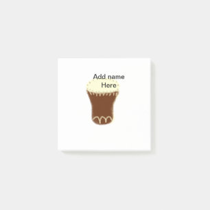 Yellow brown drum watercolor add name hand-drawn s post-it notes