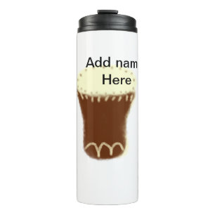 Yellow brown drum watercolor add name hand-drawn s thermal tumbler