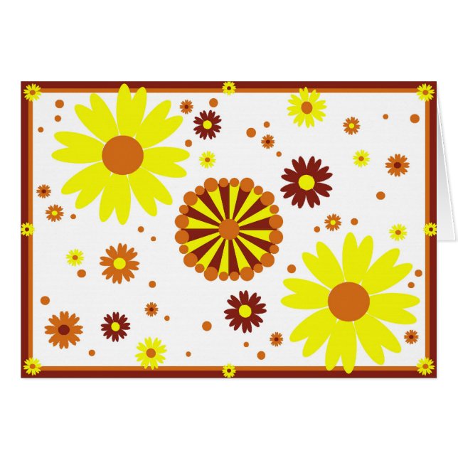 Yellow & Brown Flowers Card (Front Horizontal)
