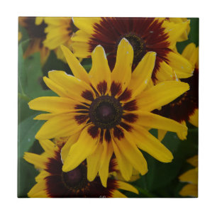 Yellow Brown Flowers tile