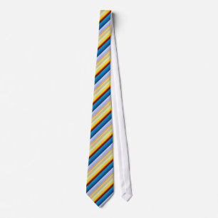 Yellow, Brown, Golden, Blue Striped Tie
