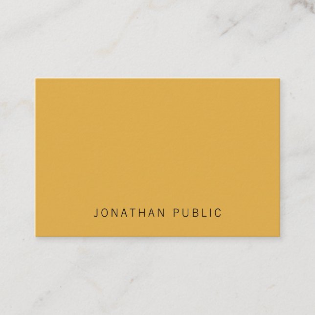 Yellow Brown Modern Minimalist Simple Template Business Card (Front)