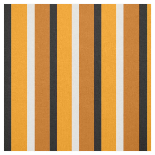 Yellow Brown Orange Stripes Pattern Design Fabric (Swatch)