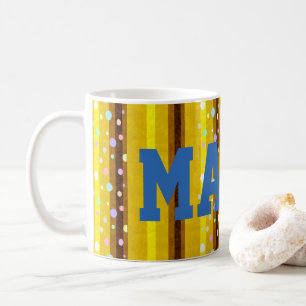 Yellow Brown Stripe Mug
