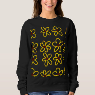 Yellow brown sunflower pattern floral modern boho sweatshirt