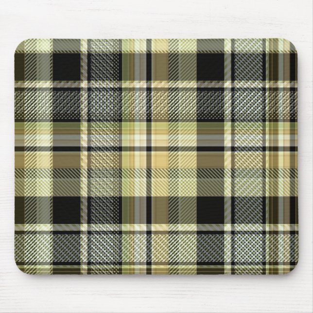 Yellow-brown tartan plaid.  mouse mat (Front)