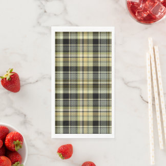 Yellow-brown tartan plaid.  napkin