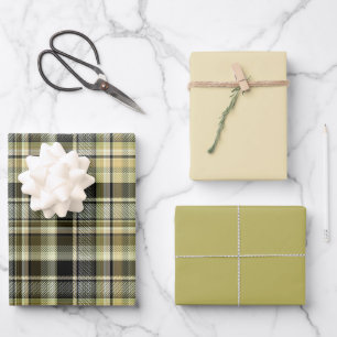 Yellow-brown tartan plaid. wrapping paper sheet