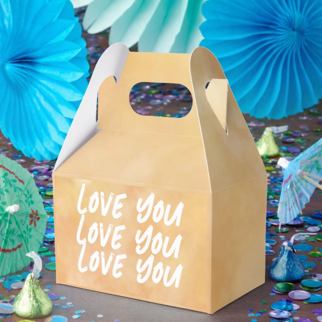 Yellow - Brown Valentine's Day Favour Box (Party)