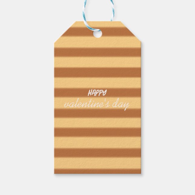 Yellow - Brown Valentine's Day Gift Tags (Front)
