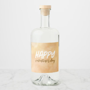 Yellow - Brown Valentine's Day Liquor Bottle Label