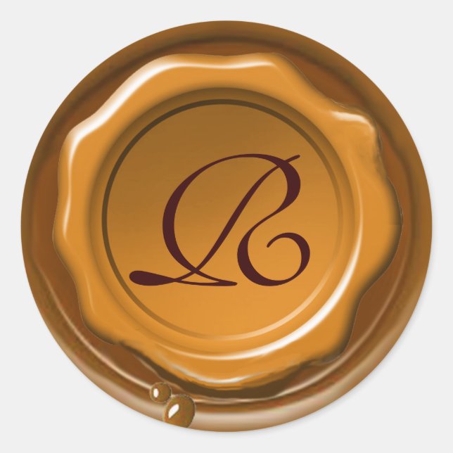 YELLOW BROWN  WAX SEAL Monogram (Front)
