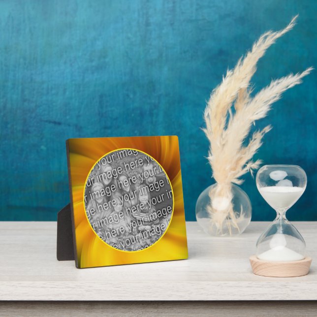 Yellow Brown Whirlpool Add Your Own Photo Plaque (Insitu)