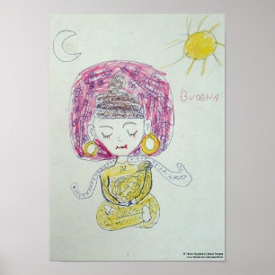 Yellow Buddha Poster