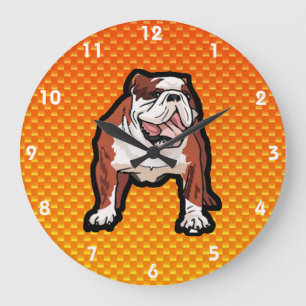 Yellow Bulldog Large Clock