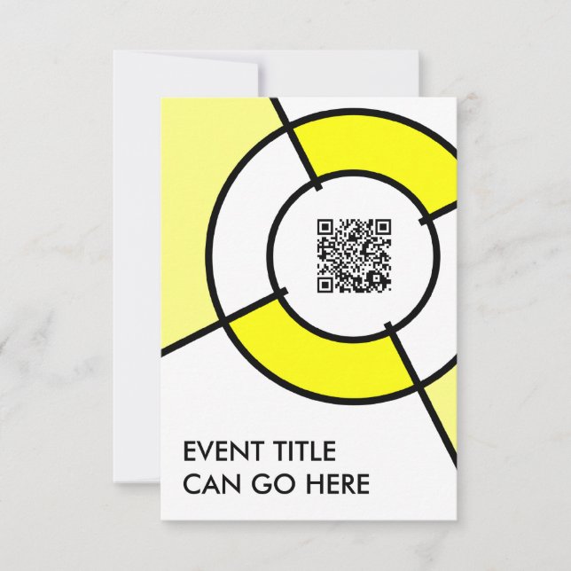 yellow bullseye QR code Invitation (Front)