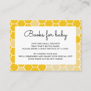 Yellow Bumble Bee Baby Shower Book Request Cards