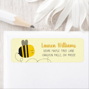 Yellow Bumblebee Child Birthday Cute Sweet Address