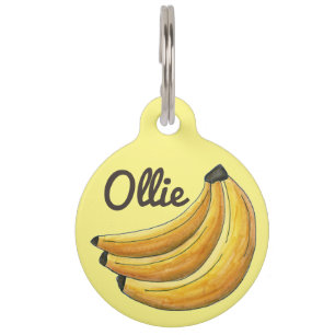 Yellow Bunch of Bananas Banana Fruit Foodie Pet Tag