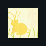 Yellow Bunny and Green Grass by Chariklia Zarris Canvas Print<br><div class="desc">Blades of green grass poke up from the ground,  surrounding a yellow bunny in this piece by Chariklia Zarris. A great print to place in a child's nursery,  or to give as a gift to someone who loves rabbits!</div>