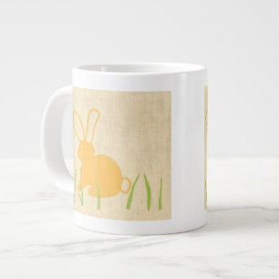 Yellow Bunny and Green Grass by Chariklia Zarris Large Coffee Mug